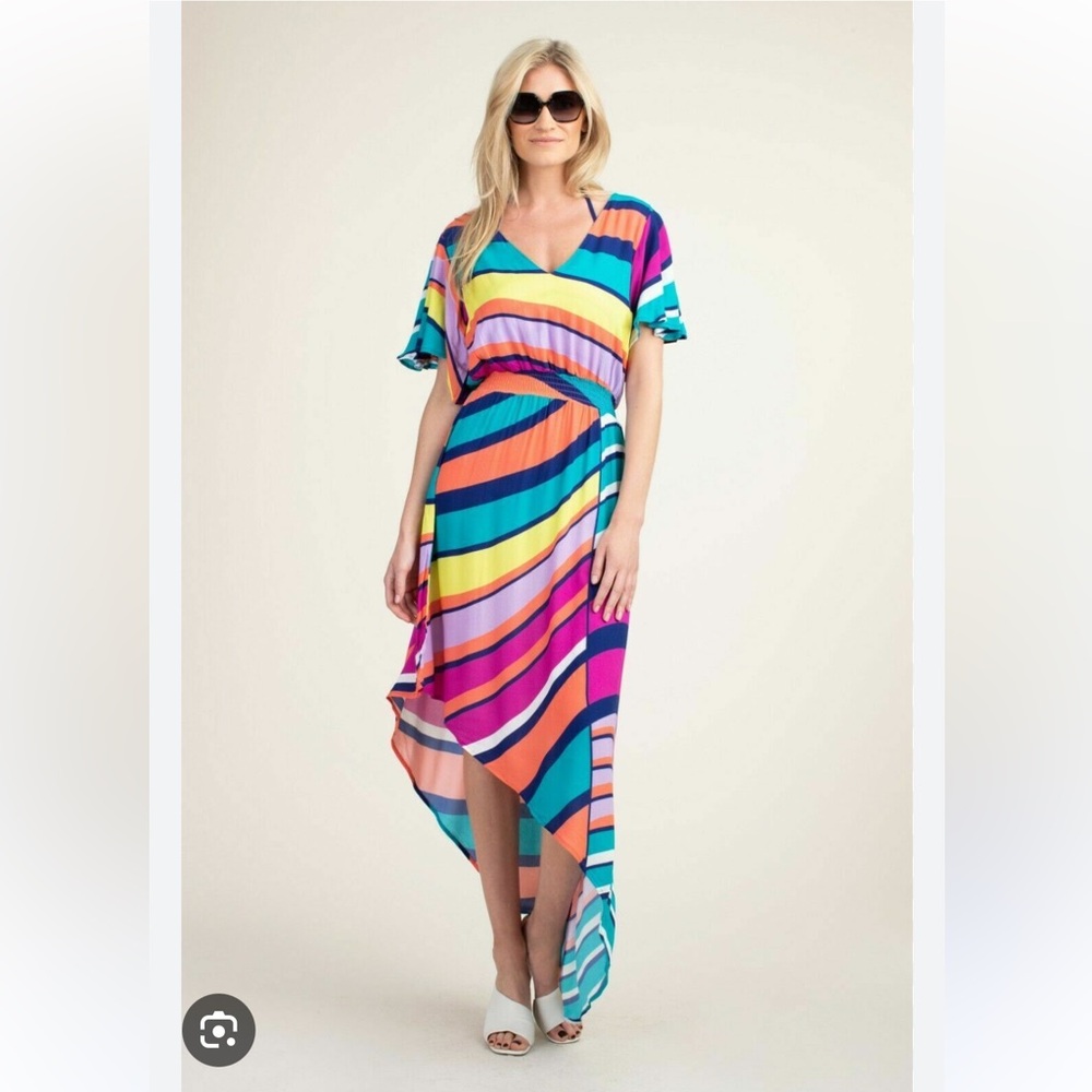 Trina Turk "Catch-A-Wave" swimsuit cover-up maxi dress